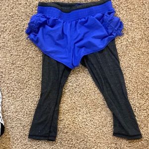 Athleta capri with shorts over